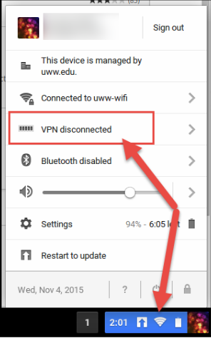 setup vpn in chromeos