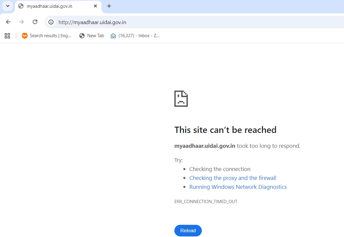 Aadhaar not available
